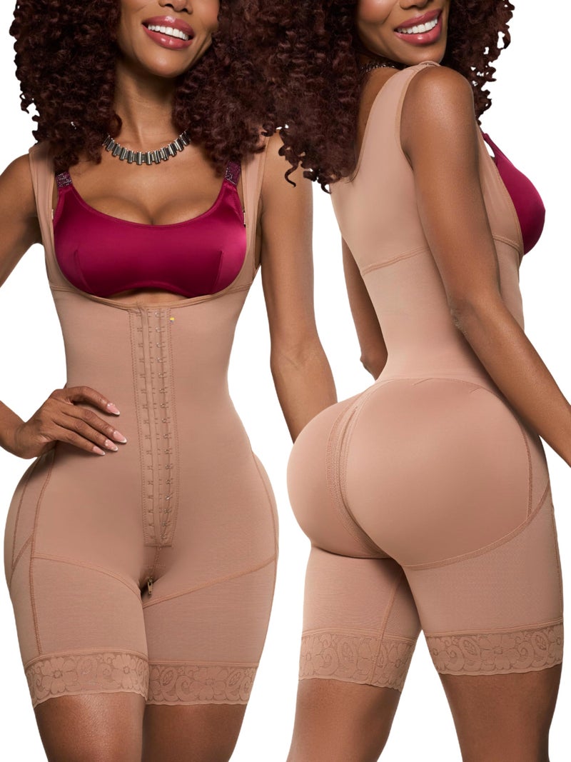 Sonryse Tummy Tuck Compression Garment for Women Fajas Colombianas Reductoras y Moldeadoras Stage 2 Faja Mocha Large - Image 1
